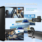 2025 Rear view Mirror Camera, 4 Channel Mirror Dash Cam Front and Rear - Image 3