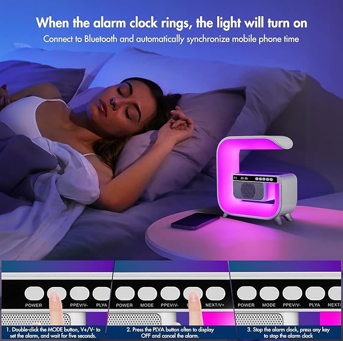 Table Lamp with Hi-Fi Bluetooth Speaker, Bedside LED Lamp with Up to 15W Qi - Image 3