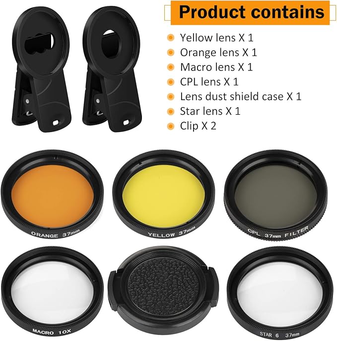 Reef Coral Lens Phone Kits 5 Lenses Kit 1 Dust Shield Case 2 Lens Clips - Image 2