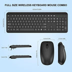 Wireless Keyboard and Mouse Combo, Full-Size Silent Ergonomic Keyboard and - Image 7