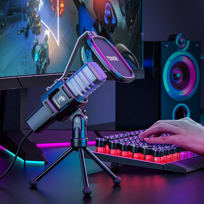 TONOR RGB USB Microphone, Cardioid Condenser Computer PC Mic - Image 9
