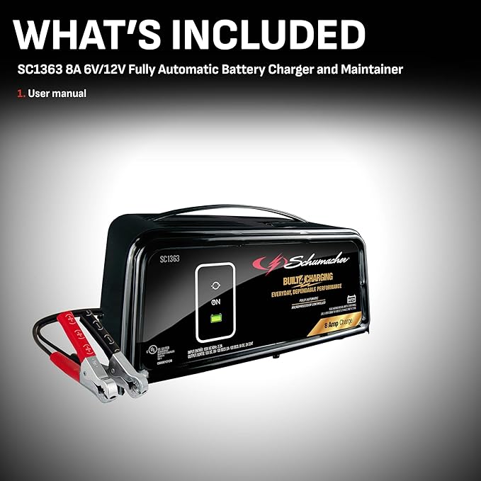 Schumacher Electric 8A Car Battery Charger and Maintainer, 3-in-1 Solution - Image 5