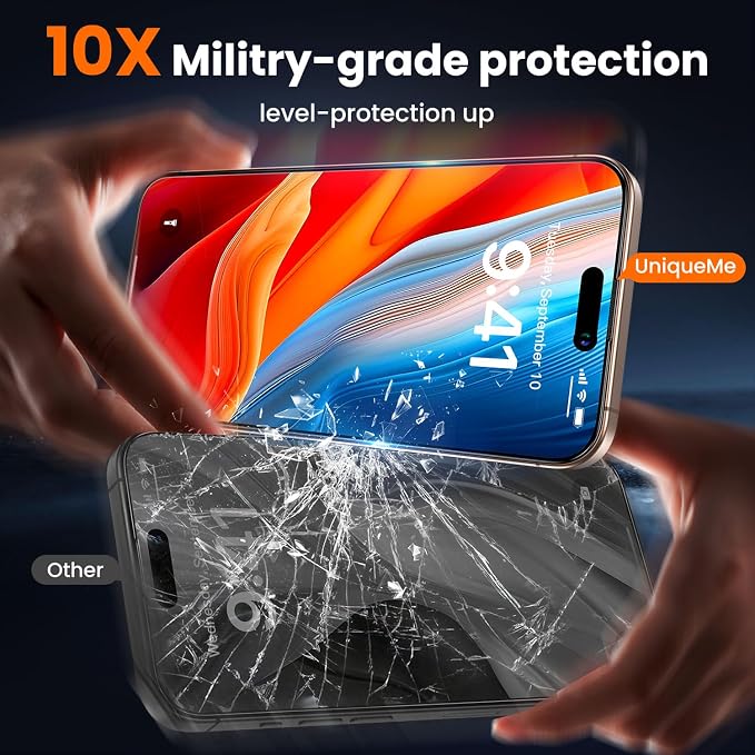 UniqueMe for iPhone 16 Pro Max Privacy Screen Protector, Privacy Screen 16 Pro - Image 5