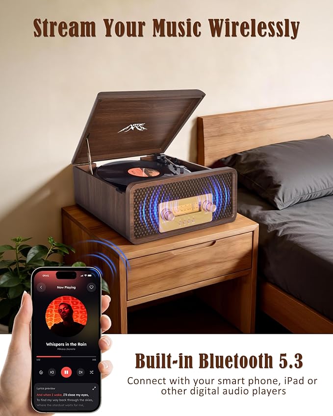OTIC All-in-One Vinyl Record Player - Image 4