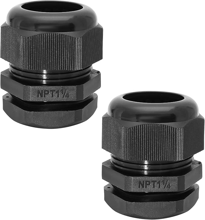 1-1/4" NPT Nylon Cable Glands, IP68 Waterproof Adjustable Cord Grip Cable by Bonsicoky