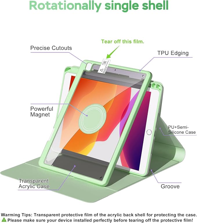 Keyboard Case for iPad 7th/8th/9th Generation 10.2'' 2019/2020/2021, 360° - Image 6