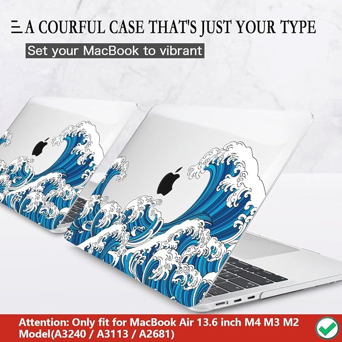 CISSOOK Wave Case for MacBook Air 13.6 inch 2025 2024 2023 2022 Release - Image 3