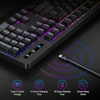Wireless Gaming Keyboard, RGB & Single-Color Backlit, Full-Size Waterproof - Image 3