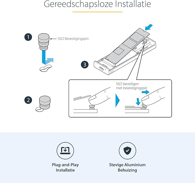 StarTech.com USB-C 10Gbps to M.2 NVMe or M.2 SATA SSD Enclosure - Image 4