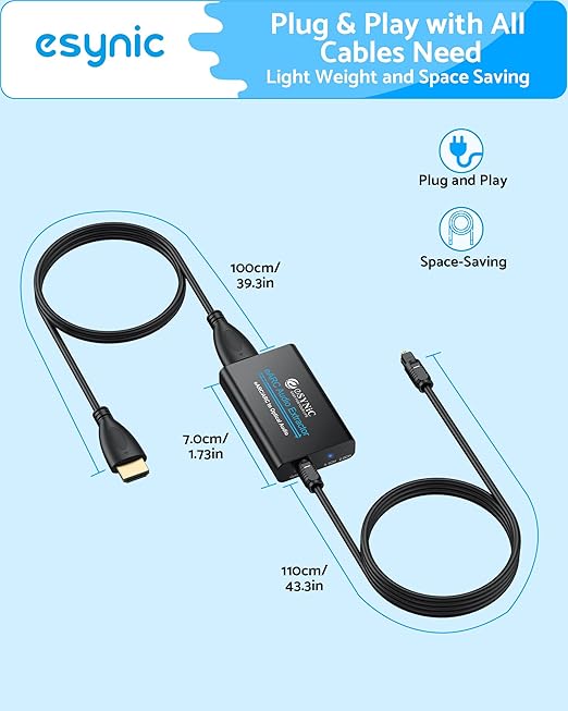 eSynic Professional eARC Audio Extractor-192KHz ARC to Optical Adapter-for HDTV - Image 8