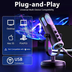 PUPGSIS Gaming Microphone for PC, Noise Cancellation Condenser Mic - Image 6