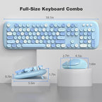 KNOWSQT Wireless Keyboard and Mouse Combo Pale Blue - Image 7