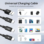 Multi Charging Cable, USB C Splitter Cable, 3 in 1 Fast Charging Cord - Image 6