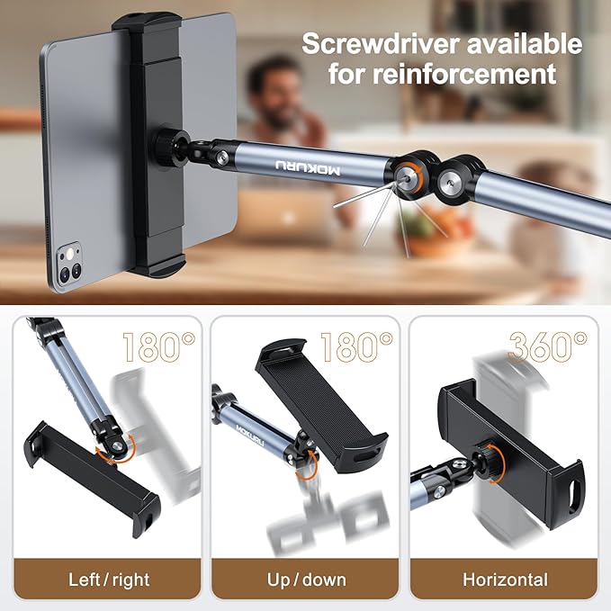 Tablet Floor Stand, Adjustable Tablet Stand, 360° Rotation Tablet Holder - Image 4