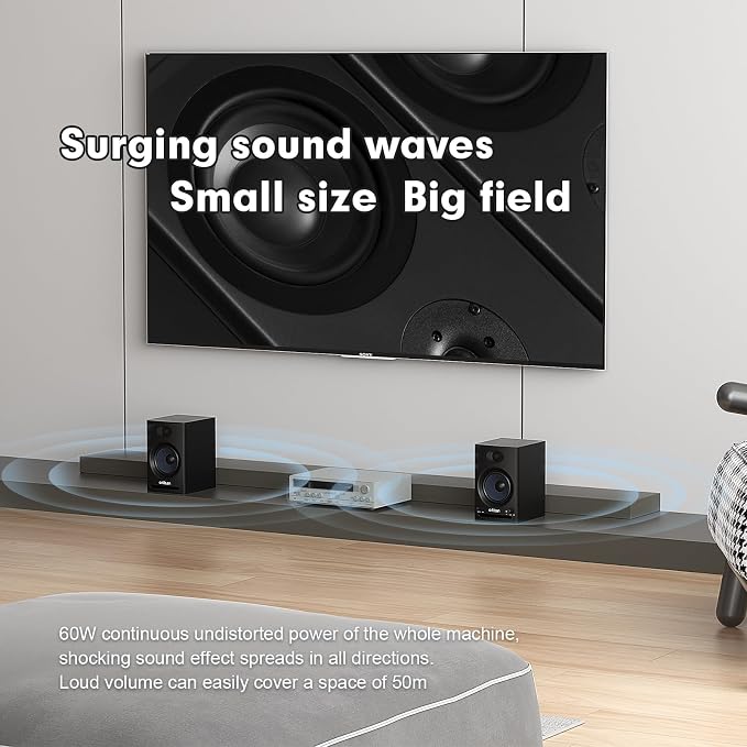 Ortizan C7 Dual-Mode 2.0 Studio Monitors, Active Monitor Speakers - Image 4