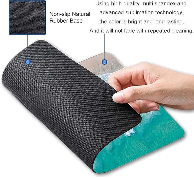 Beach Mouse Pad Custom Design, Square Waterproof Non-Slip Rubber Base Mouse Pad - Image 2