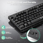 TECKNET Wireless Keyboard, 2.4G Silent Full-Size USB Keyboard - Image 6
