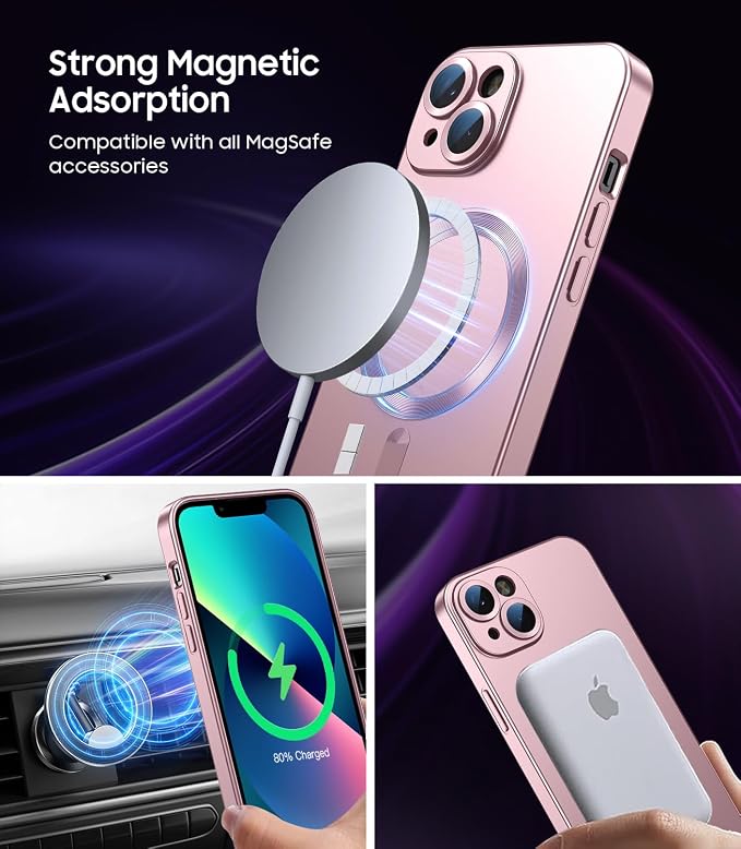 Magnetic for iPhone 13 Case Slim Soft Silicone Bumper Shockproof Metallic - Image 3