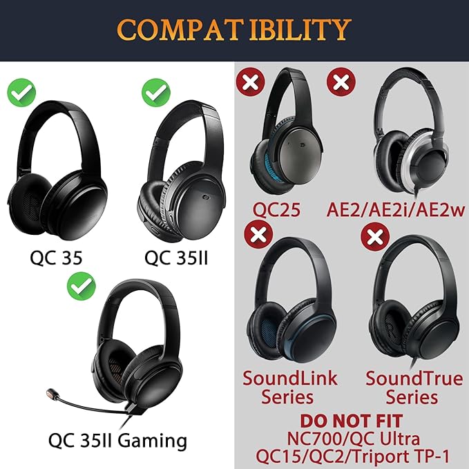 SOULWIT Ear Pads Cushions + Headband + Silicone Earpads Cover Protector - Image 2