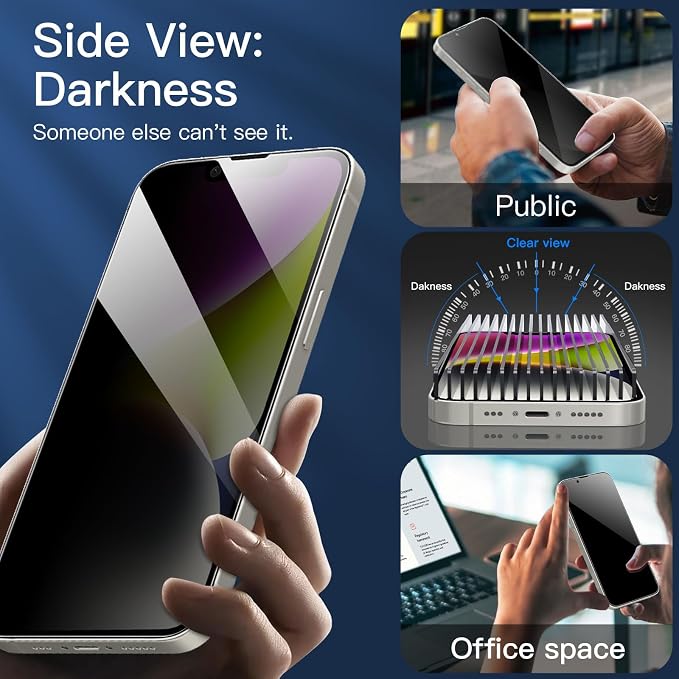 NEW'C 3 Pack Privacy for iPhone 16e, iPhone 14, iPhone 13, iPhone 13 Proo - Image 8