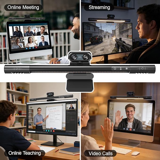 4-in-1 4K Webcam with Microphone and Speaker, Noise Cancellation, Privacy Cover - Image 9