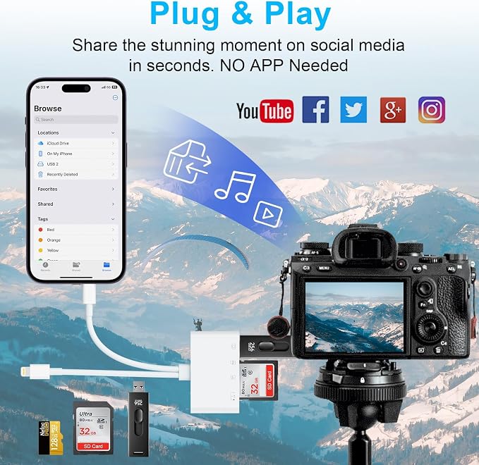 USB C Lightning SD TF Card Reader, 4-in-2 Memory Card Reader - Image 8