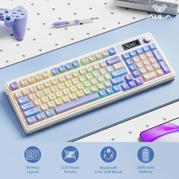 AULA S99 Pro Gaming Keyboard, Cute Creamy Keyboard - Image 2