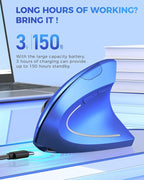 Lekvey Ergonomic Mouse, Vertical Wireless Mouse Rechargeable 2.4G USB Optical - Image 4