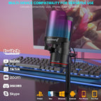 ZealSound Gaming USB Microphone, Noise Cancellation Condenser mic - Image 3