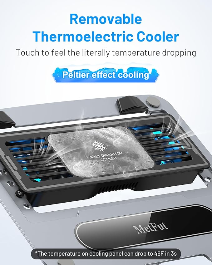Laptop Cooling Stand with Detachable Thermoelectric Cooler, Adjustable Height & - Image 2