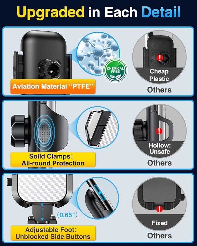 VANMASS Car Phone Holder Mount 2025 Upgraded Car Vent Phone Mount Clip - Image 6