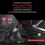 Vassink Ergonomic Mouse, Rechargeable Wireless Mouse, 2.4GHz Rechargeable - Image 4