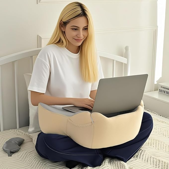XWZO Laptop Lap Desk with Cushion, Ergonomic Wrist Rest Home Office Laptop Desk - Image 2