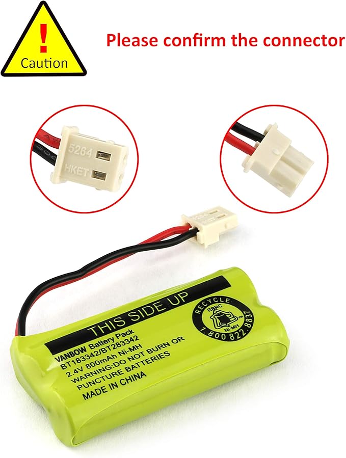 BT183342/BT283342 2.4V 800mAh Ni-MH Battery Pack, Compatible - Image 4
