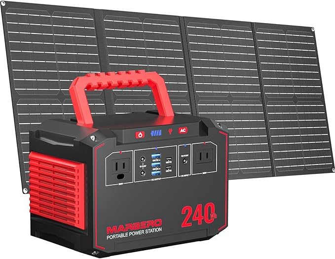 MARBERO Solar Generator 240Wh 300W Portable Power Station by MARBERO