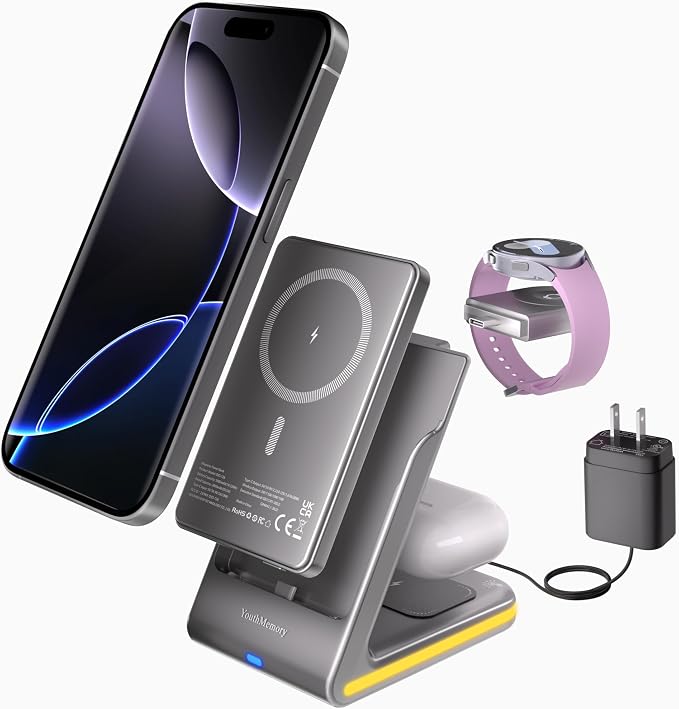 Wireless Charger 5 in 1 Magnetic Charging Station Stand by YouthMemory