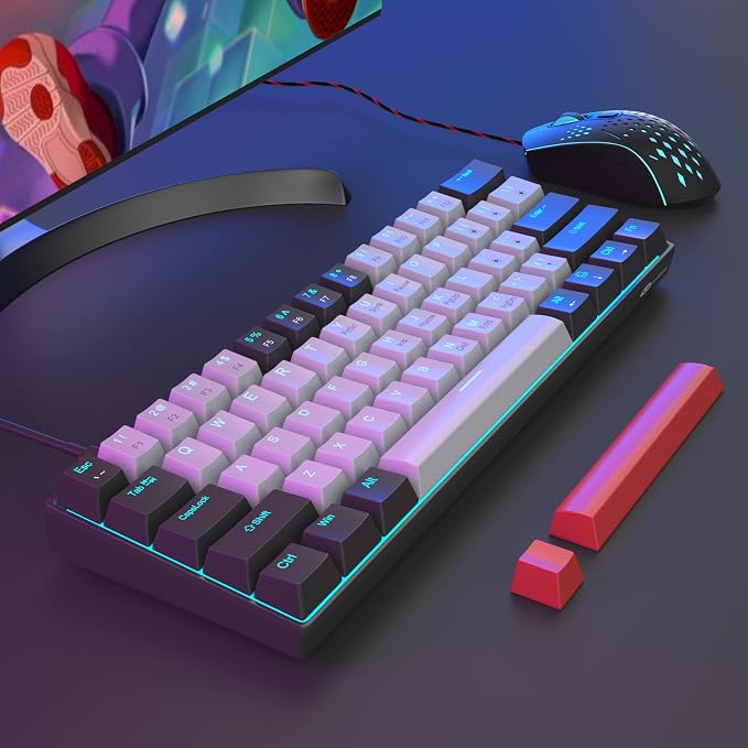 Gaming Keyboard and Mouse Combo, 60% Compact Mechanical Keyboard - Image 6