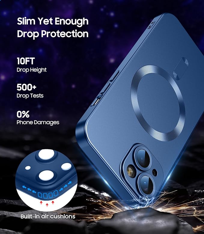 Magnetic for iPhone 15 Case Slim Soft Silicone Bumper Shockproof Metallic Shine - Image 4