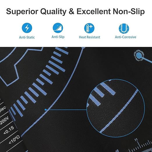 KooMall Large 48x24 Inch Anti Static Mat, Soldering Rubber Mat - Image 4