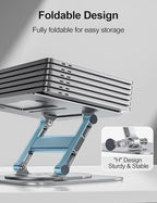 Laptop Stand for Desk, 360 Rotating Base Aluminum Computer Stand Ergonomic - Image 2