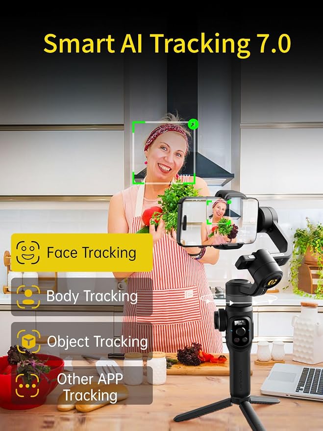 Gimbal Stabilizer for Smartphone, 3-Axis Industry-Standard Gimbal w/360°Rotation - Image 4