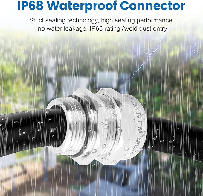 2 Pcs 3/4" NPT Stainless Steel Waterproof Cable Gland, IP68 Waterproof - Image 5