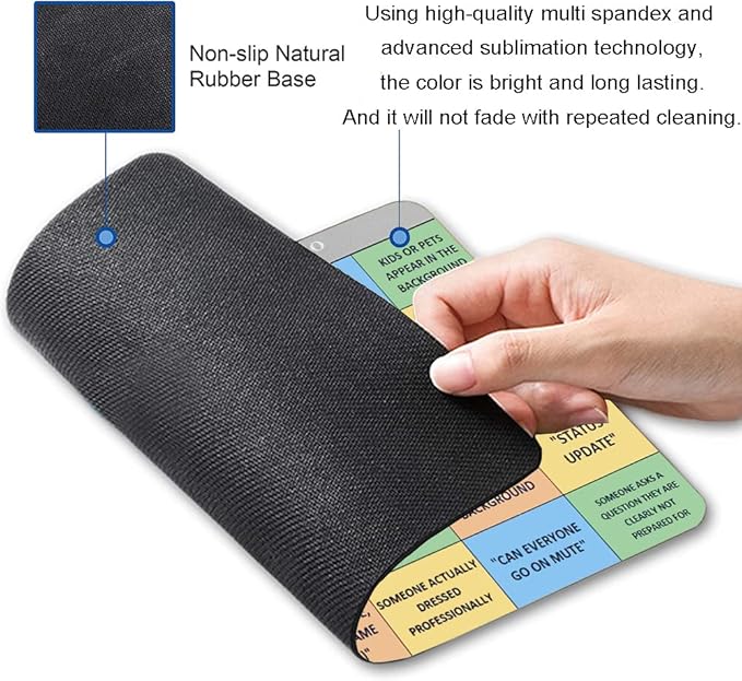 Conference Call Bingo Mouse Pad, Personalized Mouse Mat Waterproof Non-Slip - Image 6