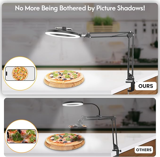 Overhead Camera Mount with Ring Light Phone Holder, Phone Tripod with Light - Image 7