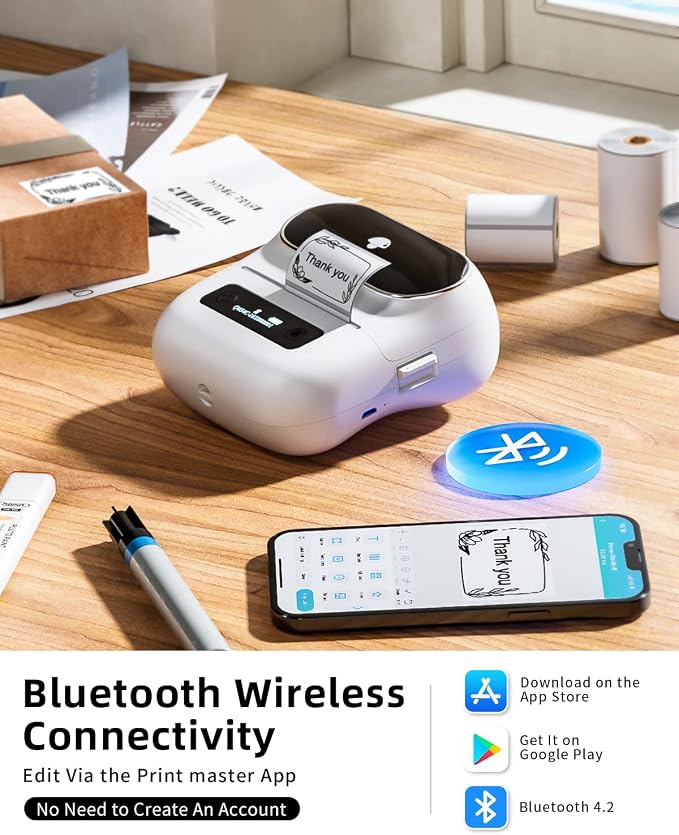 Phomemo Label Maker, M220 Barcode Printer, Thermal Bluetooth Label Printer - Image 3