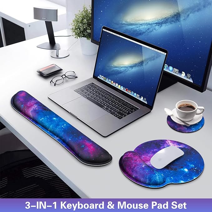 Mouse Pad with Wrist Rest Set, 3-in-1 Wrist Support Mousepad Set, Gaming Mat - Image 6