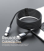 20Pcs Nearockle Silicone Cable Ties, 5.12 Inch Adjustable Cord Organizer - Image 6