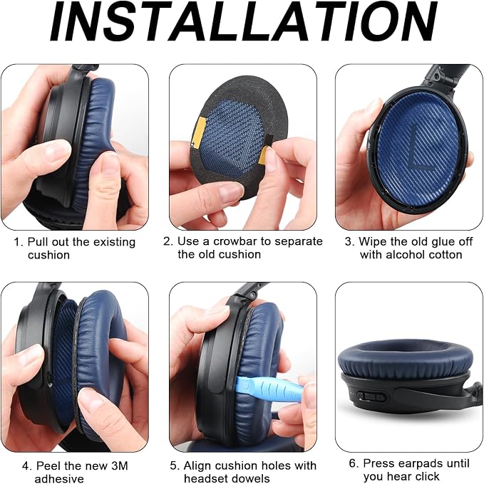 Premium Replacement Ear Pads for Bose QC35 & QC35ii Headphones by GEVO- - Image 8
