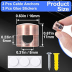 3 Sets Charger Holders for Cords, Adhesive Metal Cord Clips, Cable Management - Image 2
