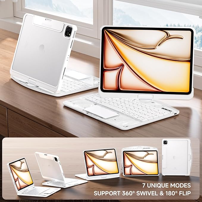 Transparent Case with Keyboard iPad Air 11 Inch, Compatible 10.9" iPad Air - Image 4